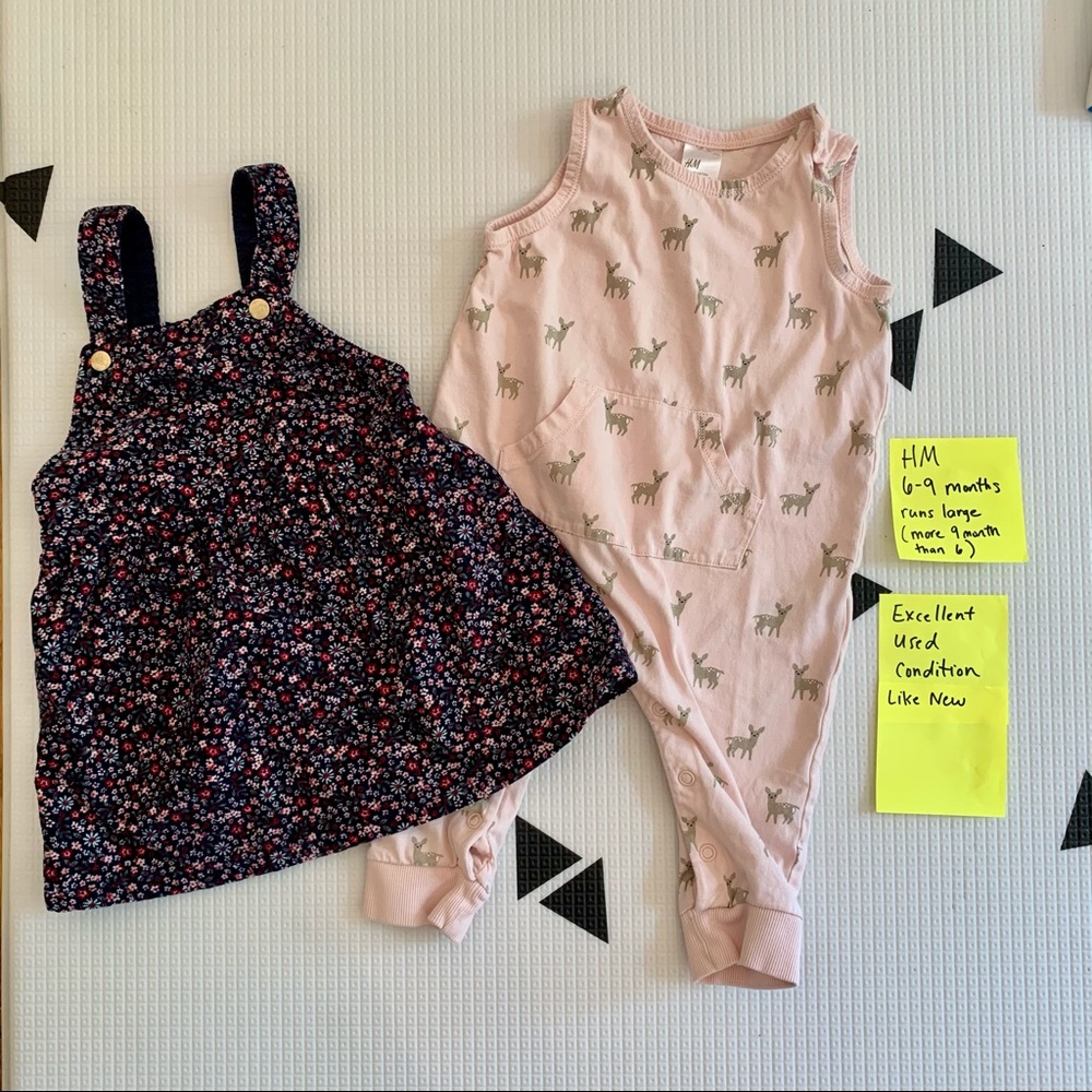 H&M baby corduroy overall dress and organic jumper